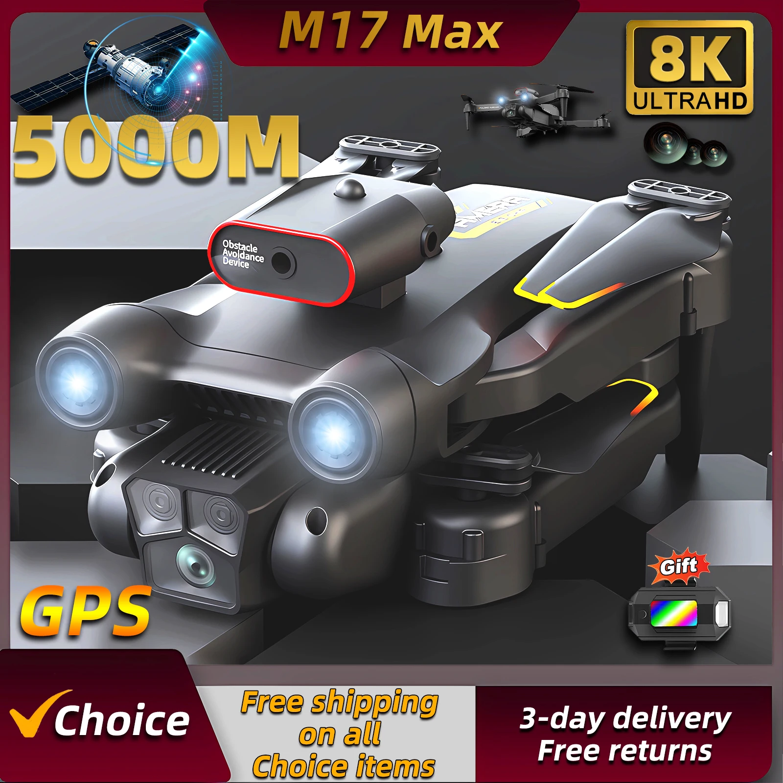 Drone Camera Night Vision - Nouveau Drone M17 Max 8K Professionnel