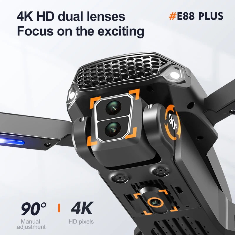 Nouveau drone quadrirotor E88  - Drone Camera 4K avis et prix